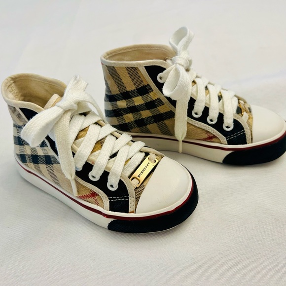 Burberry Unisex Check high top sneakers-100% Authentic BURBERRY - Picture 2 of 16